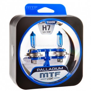 Набор ламп H7 12V 55w PALLADIUM 5500К MTF Набор ламп H7 12V 55w PALLADIUM 5500К MTF