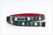 Гибкая светодиодная полоса DC 12V,30 см,  5050 SMD, 2,4W, IP65, 12SMD, black pcb, green, MTF