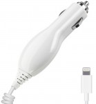 Авто З/У Apple 8-pin iPhone 5/6. белый 1000 mA Deppa