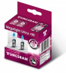 Автолампа H1 12V- 55W (P14,5s) Megalight Ultra +90 (2шт.) Tungsram
