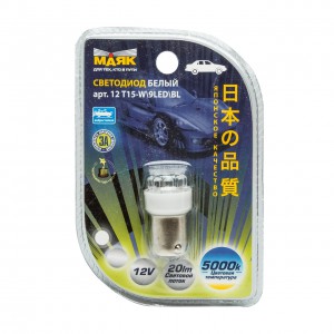 Светодиод 12V T15 9 WHITE T15 BA15S б/отраж (поворот) Маяк Светодиод 12V T15 9 WHITE T15 BA15S б/отраж (поворот) Маяк