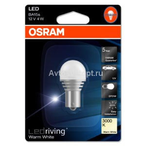 Светодиод 12V 4W P21W (BA15S)  3000K  теплый белый (7556WW-01B) OSRAM