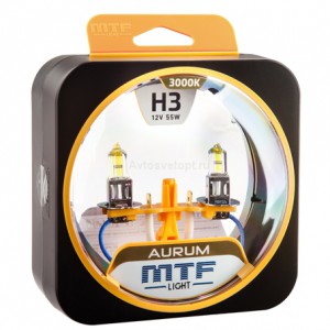 Набор ламп H3 12V 55w AURUM 3000K MTF Набор ламп H3 12V 55w AURUM 3000K MTF