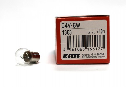 Автолампа 24V G14 6W 1363 Koito Автолампа 24V G14 6W 1363 Koito