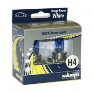 Автолампа H4 (100/90) P43t-38 12V RANGE POWER WHITE(2шт.) NARVA 98015 RPW S2 Автолампа H4 (100/90) P43t-38 12V RANGE POWER WHITE(2шт.) NARVA 98015 RPW S2