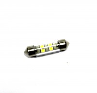 Светодиод 12V T11x36/38mm S8.5 (4SMD) GREEN (салон, номерн. знак) Маяк