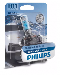 Автолампа H11 12V 55W (PGJ19-2) White Vision ultra 4200K (блистер) 12362WVUB1 PHILIPS