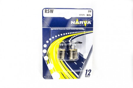 Автолампа 12V R5W (BA15s) (блистер 2шт.) 17171 B2 NARVA Автолампа 12V R5W (BA15s) (блистер 2шт.) 17171 B2 NARVA