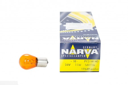 Автолампа PY21W HD (BAU15s) 24V NARVA 17649 CP Автолампа PY21W HD (BAU15s) 24V NARVA 17649 CP