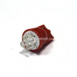 Светодиод 12V T10 (W5W) RED (4LED) W2.1x9.5d (габарит, повторитель поворота) Маяк