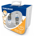 Автолампа H1 12V- 55W (P14,5s) Megalight Ultra +150 ( 2шт.) Tungsram