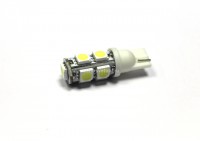Лампа светодиодная Т10 (W2,1-9,5d) белая, 9 SMD 5050 диодов, (б/цокольная) 12V