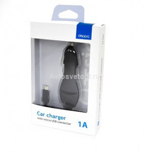 Авто З/У micro USB 1000mA, черный Deppa