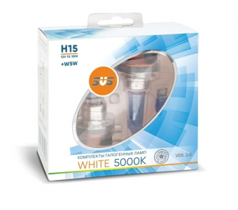 Автолампы 12V H15 15/55W White 5000K (2шт+2шт W5W) SVS Ver.2.0 Автолампы 12V H15 15/55W White 5000K (2шт+2шт W5W) SVS Ver.2.0